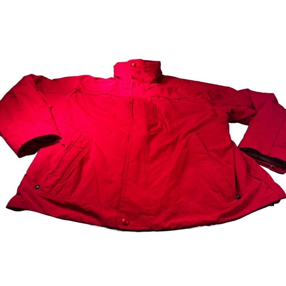 LL Bean 3 In 1 Sweater Coat Mens Removable Fleece Jacket Raincoat Hoodie Zip